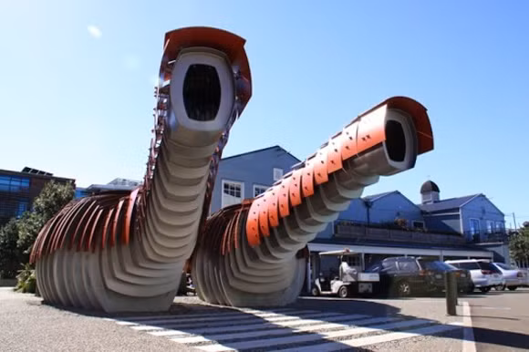 Nhà vệ sinh ở Wellington, New Zealand, có kiểu dáng kỳ quặc, như những sinh vật biển ngóc đầu lên từ mặt nước. Đây là tác phẩm của các kiến trúc sư Studio Pacific. Thiết kế này giúp mùi hôi thoát ra nhanh chóng và thay bằng không khí trong lành.