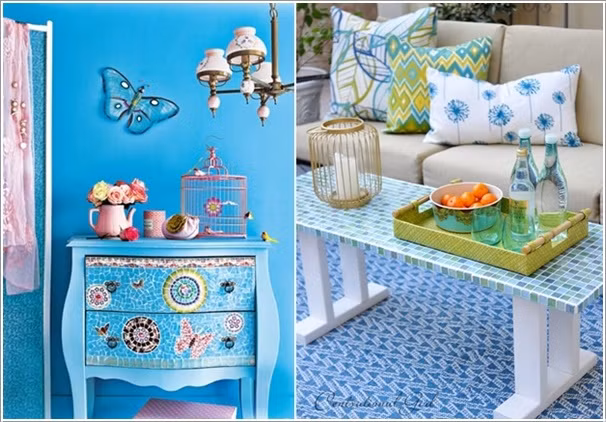 Những món đồ nội thất dát gốm sứ như tủ đựng đồ, bàn uống nước cũng là những lựa chọn lý tưởng cho bạn.