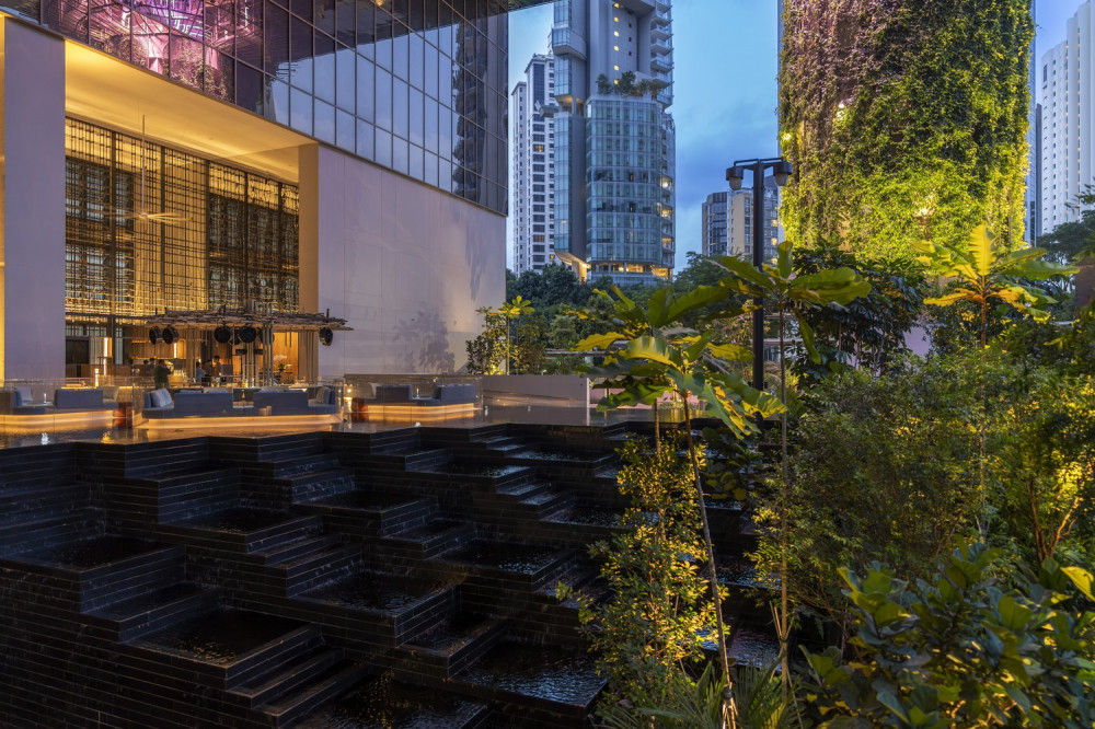 Mỗi tầng đều dựa trên một họa tiết khác nhau liên quan đến môi trường nhiệt đới của Singapore: rừng, bãi biển, vườn và mây, theo thứ tự tăng dần - Ảnh: Darren Soh/Archdaily