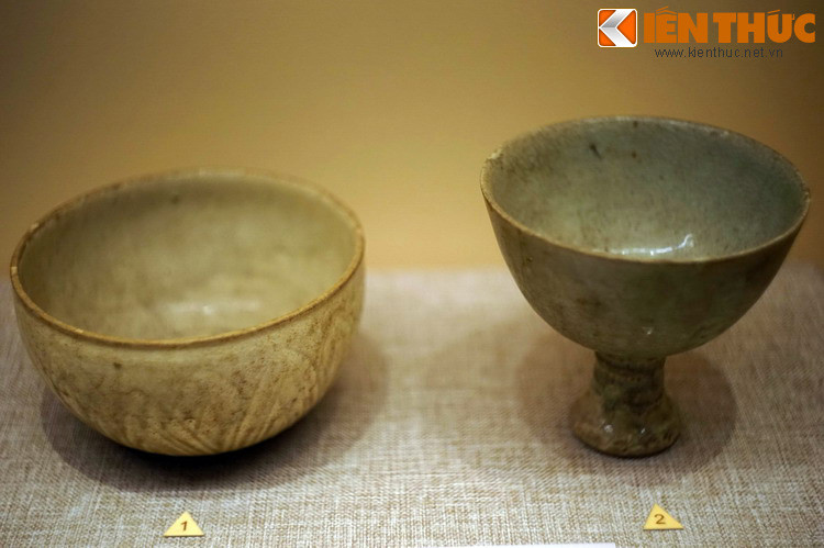 Âu và tước bằng gốm men trắng thời Lý - Trần.