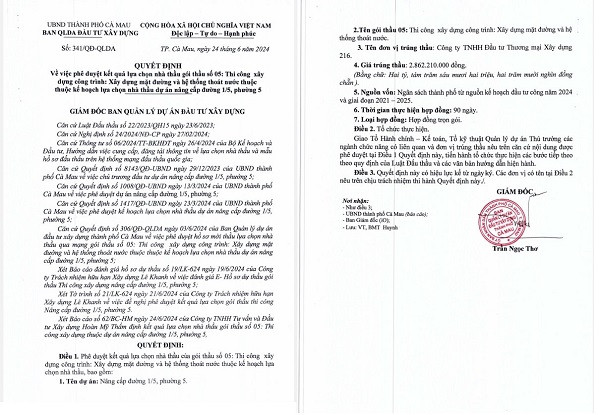 Ca Mau: Cong ty 216 va goi thau cai tao tuyen cong duong Hung Vuong-Hinh-3