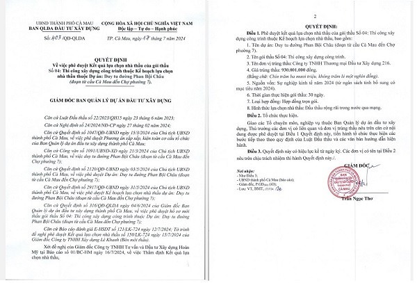 Ca Mau: Cong ty 216 va goi thau cai tao tuyen cong duong Hung Vuong-Hinh-2