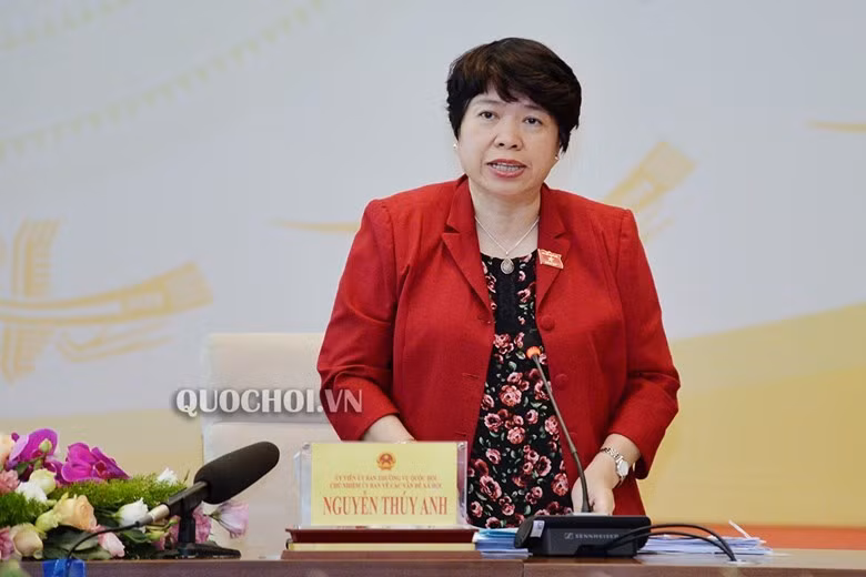  Bà Nguyễn Thúy Anh sinh năm 1963, quê quán: Phú Thọ bà giữ chức vụ: Ủy viên Ban Chấp hành Trung ương Đảng, Ủy viên Đảng đoàn Quốc hội, Ủy viên Ủy ban Thường vụ Quốc hội, Chủ nhiệm Ủy ban Về các vấn đề xã hội của Quốc hội. 