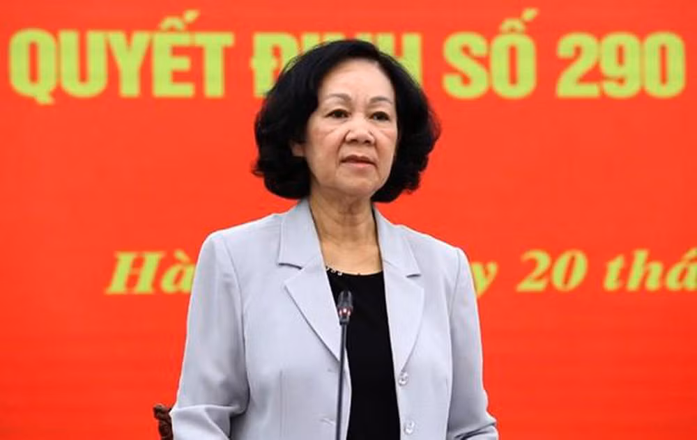 Tháng 1/2016, tại Đại hội Đảng lần thứ XII, bà Trương Thị Mai, Chủ nhiệm Ủy ban về các vấn đề xã hội của Quốc hội được bầu vào Bộ Chính trị và sau đó được phân công làm Bí thư Trung ương Đảng, Trưởng Ban Dân vận Trung ương.