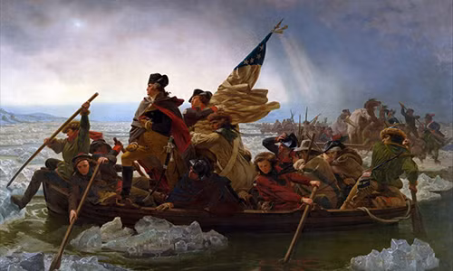 Ngày 25/12/1776, George Washington lãnh đạo binh sĩ vượt sông Delaware lạnh giá để tấn công bất ngờ trại của binh lính đánh thuê của Anh tại Trenton, bang New Jersey (Mỹ).