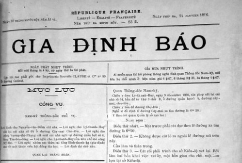 Gia Định báo là tờ báo đầu tiên được in bằng chữ Quốc ngữ.