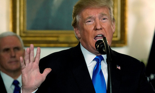 Tổng thống Mỹ Donald Trump công nhận Jerusalem là thủ đô Israel vấp phải nhiều phản ứng. Ảnh: REUTERS.