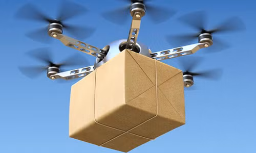 Máy bay không người lái (drone) được sử dụng để giao hàng.
