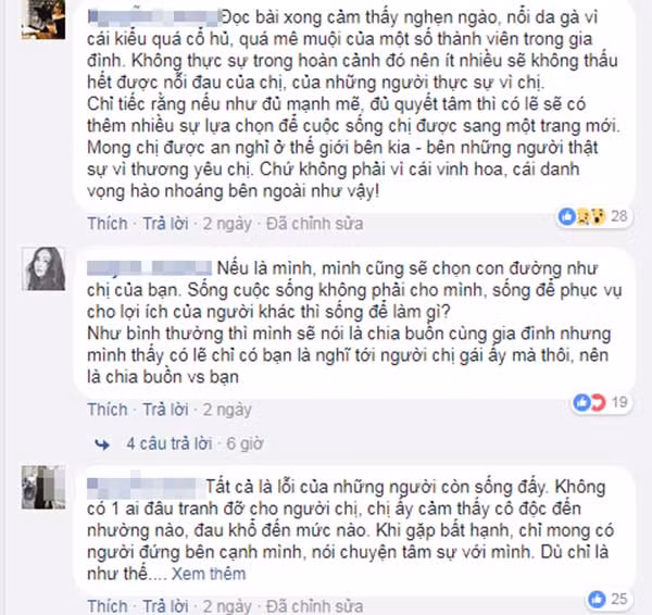 Bình luận bày tỏ nỗi xót xa của cư dân mạng. (Ảnh chụp màn hình)