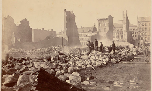Hình ảnh thành phố Boston sau trận hỏa hoạn lớn năm 1872.