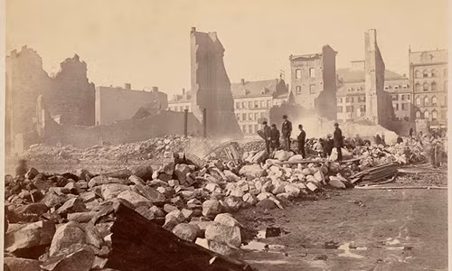 Hình ảnh thành phố Boston sau trận hỏa hoạn lớn năm 1872.