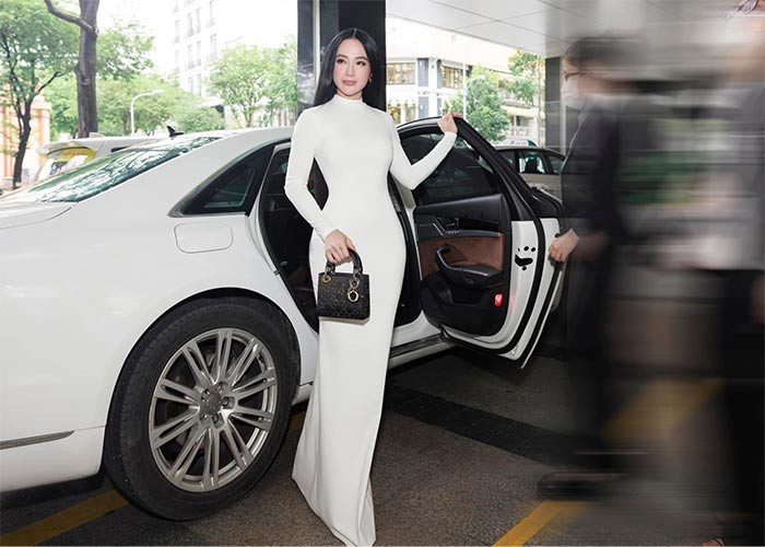 Cơ bắp như lực điền, nhưng khuôn mặt vẫn nhỏ gọn, xinh xắn nên khi lên đồ, Angela Phương Trinh vẫn nữ tính như thường. Những bộ đồ ôm sát như thế này càng giúp Phương Trinh khoe ra ba vòng đẹp như mơ.