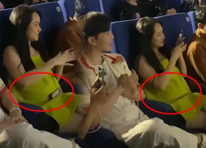 Xuất hiện trong một sự kiện vào tháng 7/2022, Trúc Anh lộ vòng 2 lùm lùm như đang mang thai 4-5 tháng, nhưng theo nữ diễn viên "Mắt biếc" đó là do cô tăng cân mất kiểm soát. (Ảnh: saostar.vn)