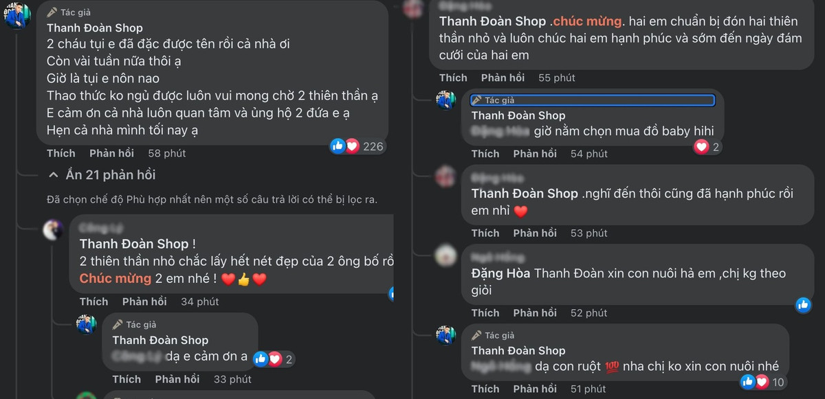 Mới đây, người yêu đồng giới của Hà Trí Quang tiếp tục gây xôn xao khi đăng dòng bình luận hé lộ chuyện cặp đôi chuẩn bị đón hai bé con. Thậm chí, nam ca sĩ còn khẳng định là "con ruột chứ không xin con nuôi".