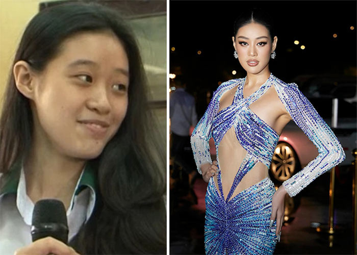 So với thời còn là học sinh phổ thông, Hoa hậu Hoàn vũ Việt Nam 2019 Nguyễn Trần Khánh Vân của hiện tại xinh đẹp hơn rất nhiều nhờ biết cách trang điểm. (Ảnh: dienanh.net, FBNV)