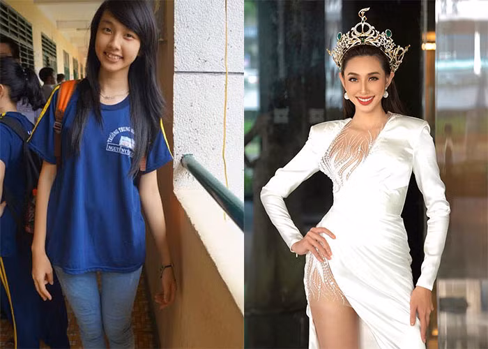 Ngay từ thời học sinh, Nguyễn Thúc Thùy Tiên, Hoa hậu Hòa bình Quốc tế 2021 đã rất duyên dáng, xinh xắn. Vẻ đẹp của Thùy Tiên hiện tại thì không phải bàn cãi. (Ảnh: FBNV)