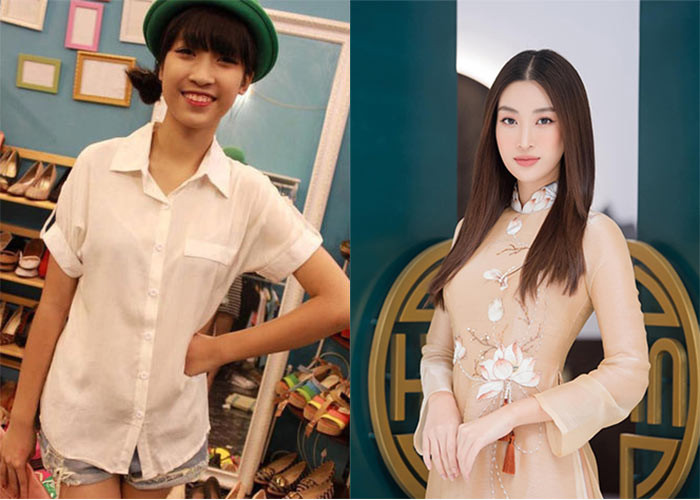 Đỗ Mỹ Linh của thời đi học khác hẳn với phiên bản hoa hậu khi cô lên ngôi Hoa hậu Việt Nam 2016. (Ảnh: FBNV)