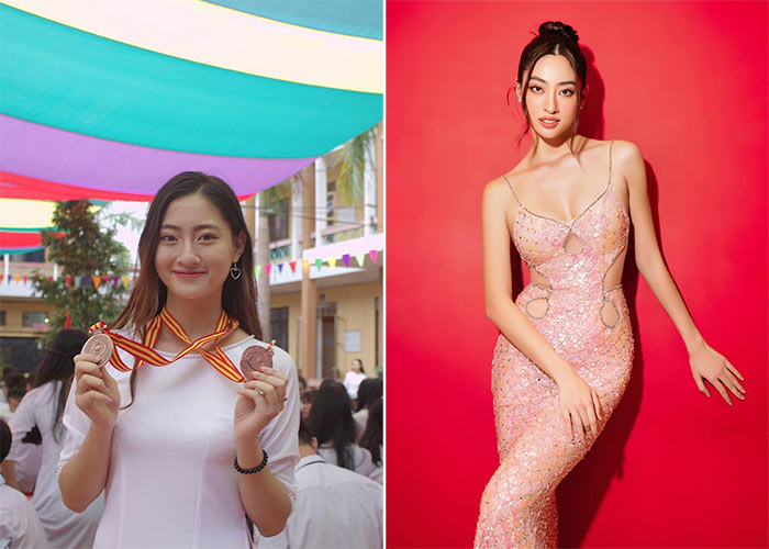 Khuôn mặt của Lương Thùy Linh, Hoa hậu Thế giới Việt Nam 2019, không thay đổi nhiều nếu so hiện tại với khi cô còn là học sinh. Chỉ khác là hiện tại Thùy Linh hút mắt hơn nhờ cách trang điểm. (Ảnh: FBNV)