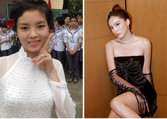 Hoa hậu Việt Nam 2014 Nguyễn Cao Kỳ Duyên khi còn là cô học trò sở hữu khuôn mặt tròn, đáng yêu kiểu baby. Sau 8 năm lên ngôi hoa hậu, nhan sắc của người đẹp sinh năm 1996 ngày càng quyến rũ, cả khuôn mặt và body đều thăng hạng. (Ảnh: FBNV)