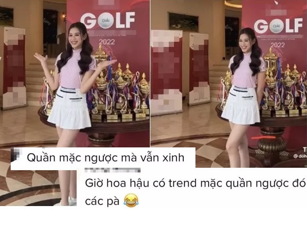 Đó có thể là một phần lý do khiến Hoa hậu Việt Nam 2020 mắc lỗi trang phục khi ra sân golf.