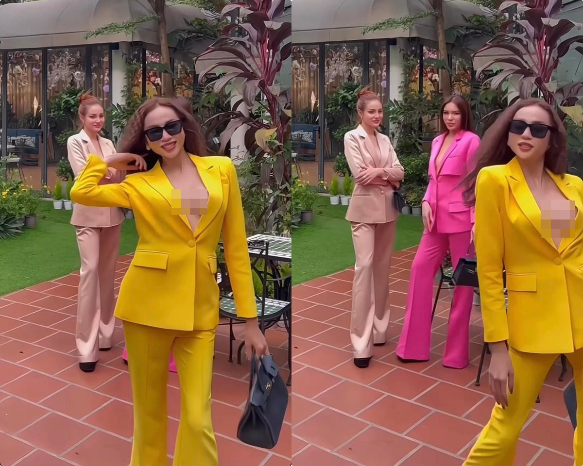 Trong một đoạn clip được Á hậu Lương Mỹ Kỳ đăng tải, người đẹp thoải mái trình diễn thời trang tới mức để lộ gần như vòng một cùng miếng dán ngực kém duyên.