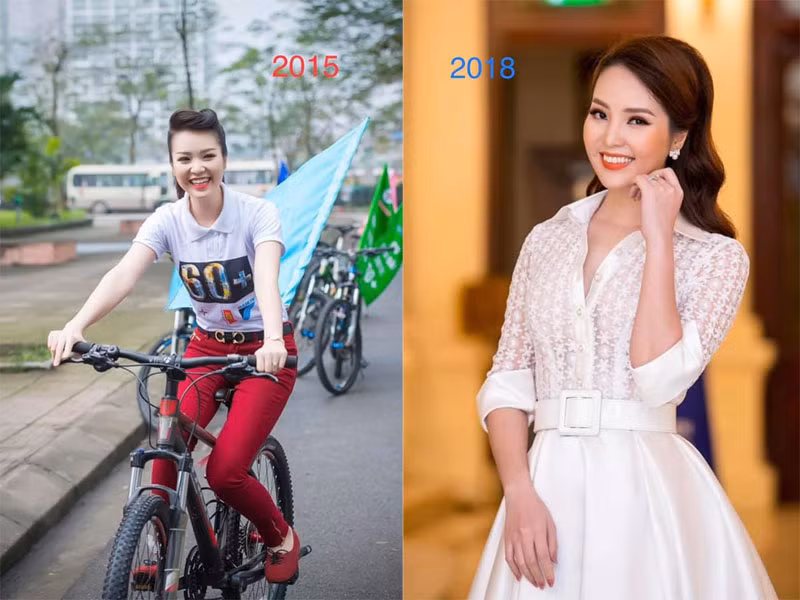 Hình ảnh của Thuỵ Vân năm 2015, 2018 và hiện tại không hề thay đổi.