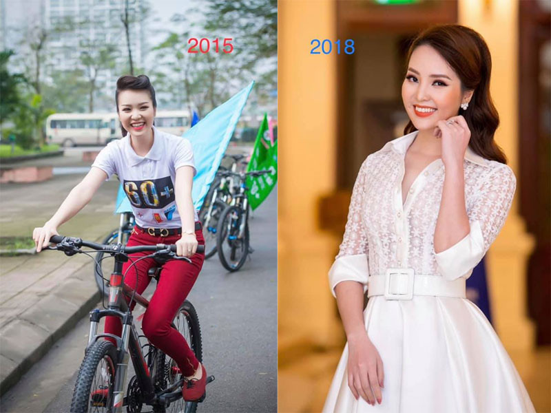 Hình ảnh của Thuỵ Vân năm 2015, 2018 và hiện tại không hề thay đổi.