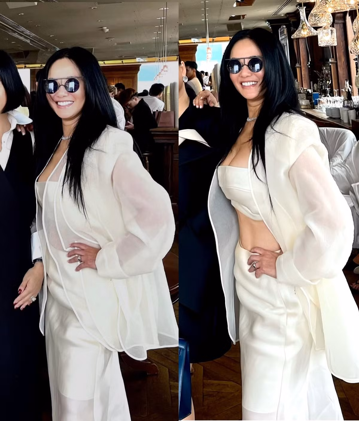 Tham dự một sự kiện thời trang gần đây, diva Hồng Nhung tiếp tục gây bất ngờ với vóc dáng bốc lửa ở tuổi 52. Chỉ một động tác vén vạt áo tạo dáng, nữ nghệ sĩ khoe triệt để được vòng một đầy đặn và vòng eo thon gọn, phẳng lì.