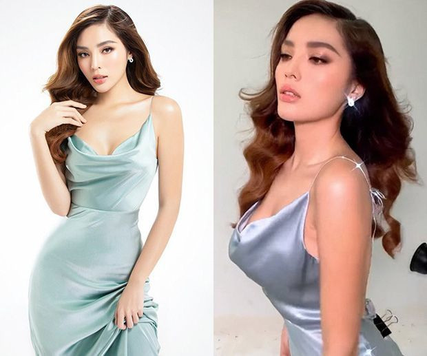 Kẹp giấy cũng là bảo bối được Hoa hậu Kỳ Duyên dùng để cố định trang phục, tôn lên được vòng eo con kiến gợi cảm. Ảnh: FBNV.