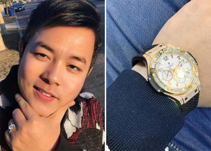 Ngoài bất động sản, Quang Lê còn sở hữu rất nhiều đồ hiệu, đồng hồ, nhẫn kim cương đắt tiền. Một trong những chiếc đồng hồ trong bộ sưu tập của anh là đồng hồ gắn kim cương trị giá từ 600-800 triệu đồng. (Ảnh: Vietnamnet)