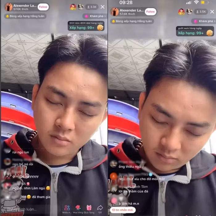 Giao lưu cùng khán giả, Hoài Lâm nói chuyện lan man, khuôn mặt đờ đẫn, chỉ trực gục xuống ngủ. (Ảnh: 2sao)