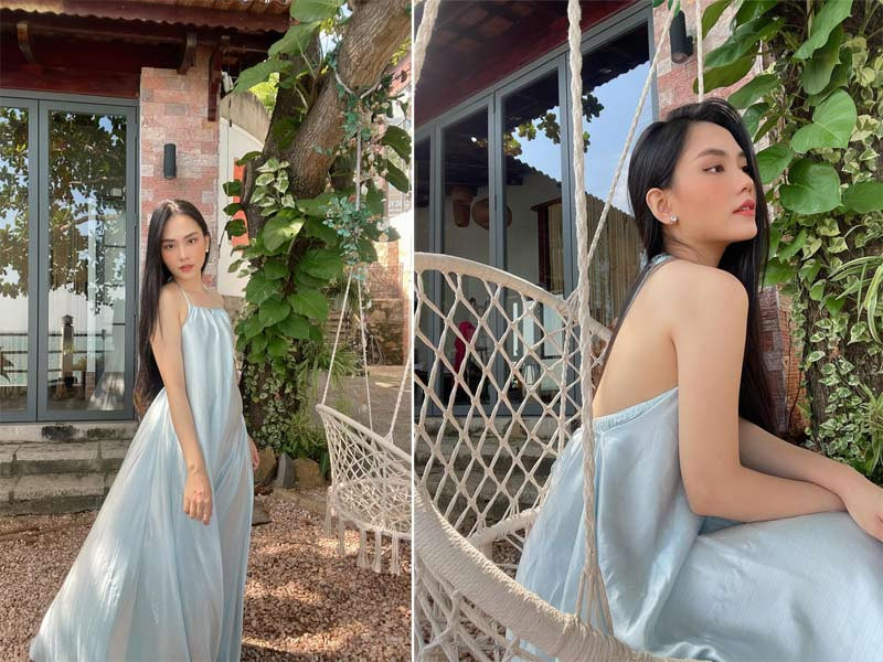 Khi đi du lịch, Mai Phương lại chọn cho mình những chiếc váy suông, rộng, hở lưng, vừa kín đáo nhưng vẫn quyến rũ.