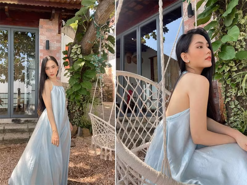 Khi đi du lịch, Mai Phương lại chọn cho mình những chiếc váy suông, rộng, hở lưng, vừa kín đáo nhưng vẫn quyến rũ.