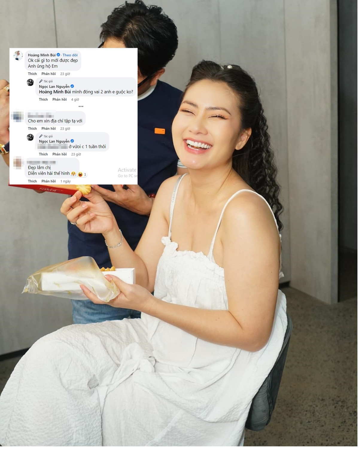 Mới đây, trên trang cá nhân của mình, Ngọc Lan khoe ảnh để lộ đôi tay đô con vạm vỡ cùng dòng chú thích hóm hỉnh: "Các bạn có thể thay đổi quan điểm về cái đẹp được không? Bắp tay to mới đẹp. Các bạn hãy nói vậy đi".