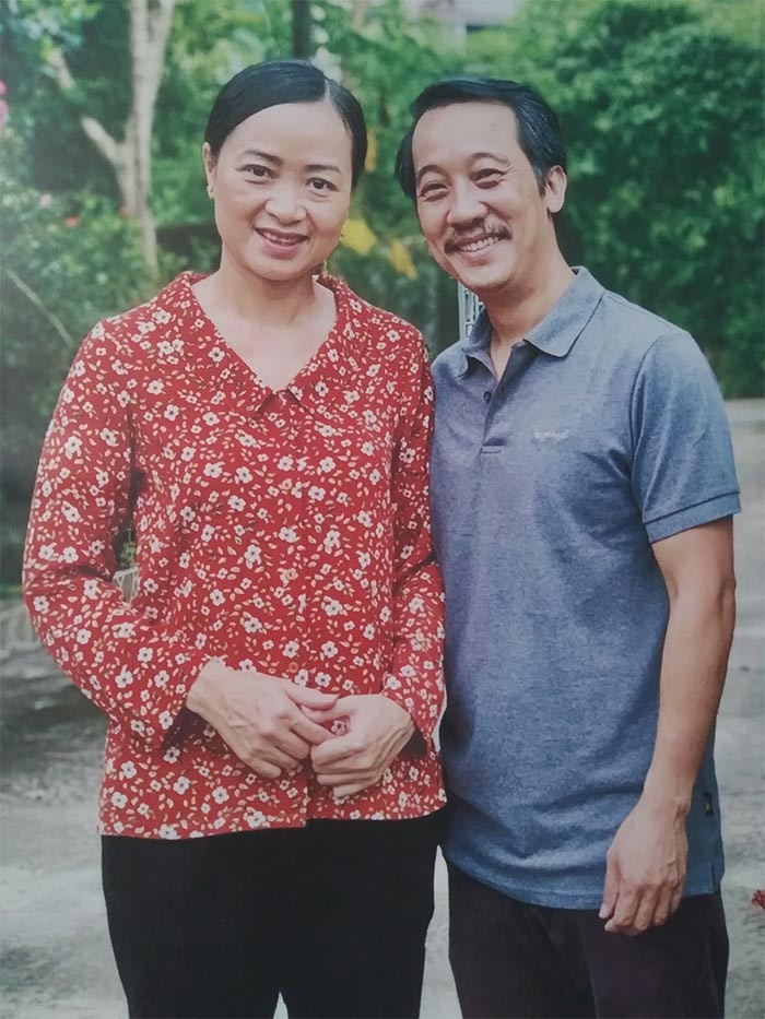 Hình ảnh giản dị, dễ mến của Linh Huệ khi đóng vai dì Hạnh trong phim "Gara hạnh phúc". (Ảnh: VTV)