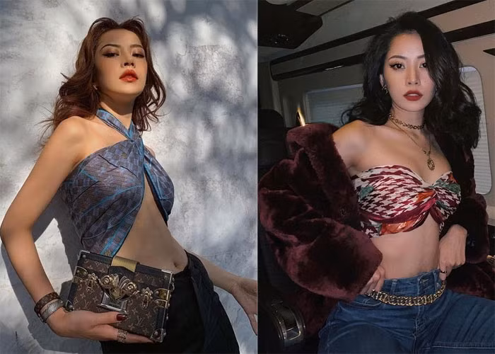 Chi Pu rất chuộng mốt lấy khăn làm áo bởi nó giúp cô có vẻ ngoài thêm nóng bỏng.