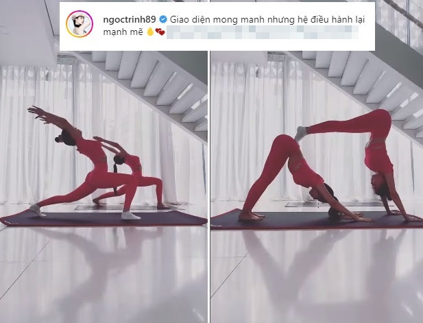 Ngoc Trinh khoe “giao dien mong manh nhung he dieu hanh manh me“