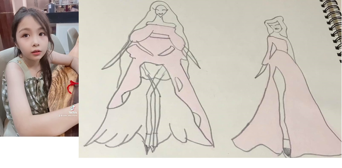 Trong chia sẻ mới đây, ái nữ 7 tuổi nhà Elly Trần còn gây bất ngờ bởi tài thiết kế thời trang. Cô bé có sở thích vẽ tranh và rất khéo tay.