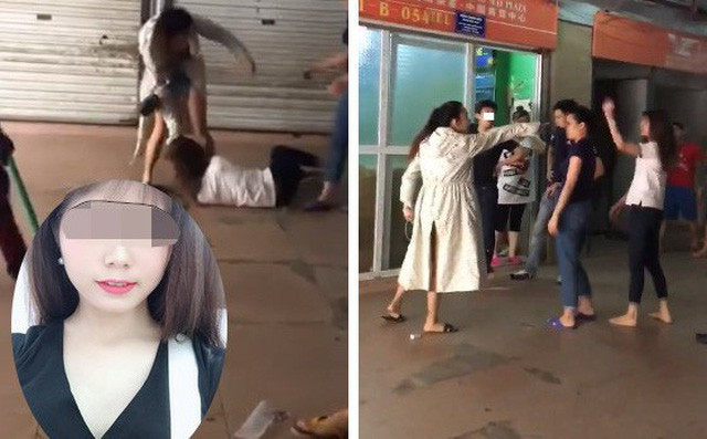 Hình ảnh vụ việc và ảnh chị Lê Thị Khuyên - người bị đánh.