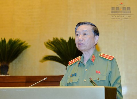 Thượng tướng Tô Lâm - Bộ trưởng Bộ Công an. Ảnh: Quochoi.vn