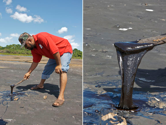 "Vàng đen" tại hồ Pitch chính là nhựa đường. Theo các chuyên gia, nhựa đường được hình thành tại hồ Pitch từ hàng ngàn năm trước. Do quá trình hút chìm khi mảng lục địa Caribe bị mảng lục địa khác chèn lên nên các đường đứt gãy lộ thiên này cho phép dầu thô từ các mỏ sâu dưới lòng đất trào lên bề mặt và tập trung trong miệng núi lửa.