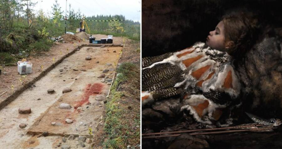 Ngoài ra, nhóm nghiên cứu còn tìm thấy một chiếc lông chim ưng có thể dùng để dẫn hướng cho mũi tên hoặc trang trí trên trang phục.