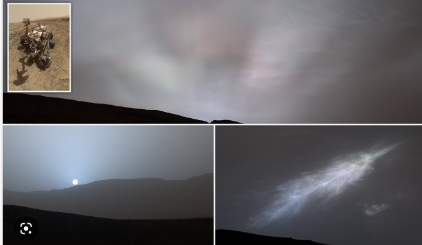Vào ngày 2/2 vừa qua, tàu Curiosity của NASA lần đầu tiên quan sát được những tia nắng cuối cùng khi Mặt trời lặn xuống trên đường chân trời của sao Hỏa, chiếu sáng những đám mây. Đây là lần đầu tiên những tia sáng Mặt trời được quan sát rõ nét trên hành tinh đỏ.