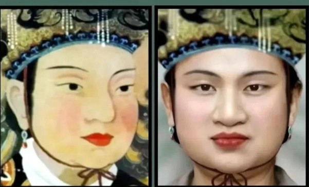 Theo các sử liệu, Võ Tắc Thiên được mô tả là một mỹ nhân. Điều này khác xa với ảnh phục dựng bằng AI cho thấy bà hoàng này có gương mặt tròn, các đường nét trên gương mặt không hề thanh tú.