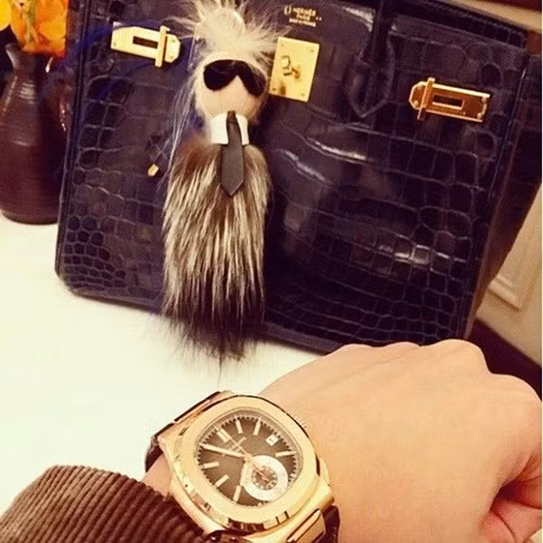 Dennis khoe đồng hồ Hublot trăm triệu cạnh túi xách Hermes Birkin từ da cá sấu 1,4 tỉ.