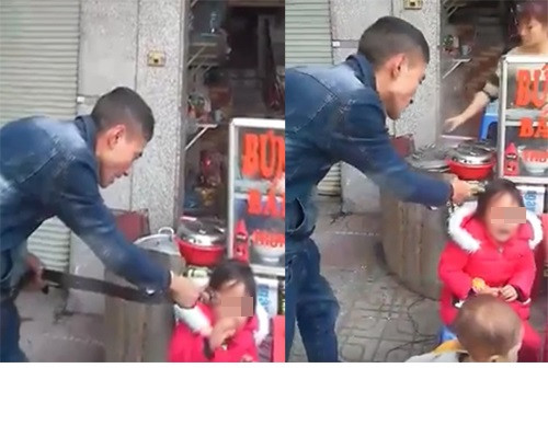 Không chỉ đánh vào chân, Khiêm còn mạnh tay dùng thắt lưng da đánh rất mạnh vào đầu đứa bé gái bất chấp sự can ngăn của một người phụ nữ đi đường vô tình chứng kiến sự việc. Trong ngày lễ Giáng sinh - ngày mà nhiều trẻ em trên thế giới được nhận những món quà từ bố mẹ thì dân mạng Việt lại "đắng lòng" khi phải chứng kiến cảnh bé gái mặc áo hồng trong đoạn clip này bị đánh đập một cách rất dã man. Những hình ảnh trên ngay lập tức tạo ra một làn sóng phẫn nộ vô cùng lớn trên cộng đồng mạng Việt. Nhiều người tỏ ra vô cùng thất vọng khi biết được lòng thương trước đó của mình đã bị đặt sai chỗ, sai người.