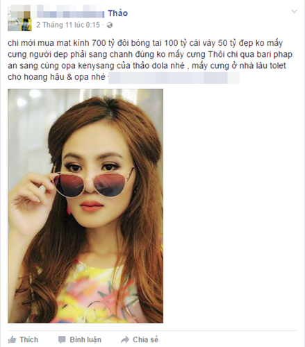 Thảo Đô-la tên thật là Trần Thị Hồng Thảo, sinh năm 1987, quê gốc Nha Trang, Khánh Hòa. Trước khi xuất hiện cùng Kenny Sang và liên tục "nổ" về sự giàu có, Thảo Đô-la là một cái tên hoàn toàn xa lạ nên ngay từ đầu, đa số dân mạng Việt đã dự đoán đây có thể là một màn "kết hợp" và "dựa hơi" một nhân vật từng gây ồn ào trước đó là Kenny Sang của Thảo Đô-la để cũng tìm được sự "nổi tiếng". Nhưng đến nay cả hai nhân vật này đều đang nhạt nhòa dần bởi những chiêu trò lộng ngôn đã cũ rích và bị dân mạng "bắt bài" từ lâu.