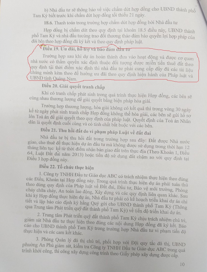 Quang Nam: Cong ty ABC duoc uu ai thue 