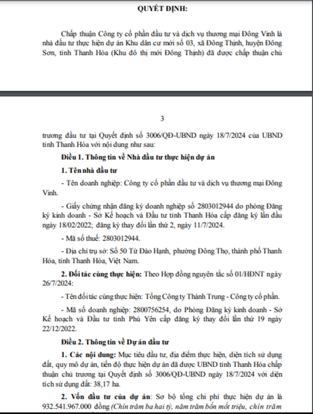 Biet gi cong ty Dong Vinh - Trung lam KCD gan 1.000 ty?