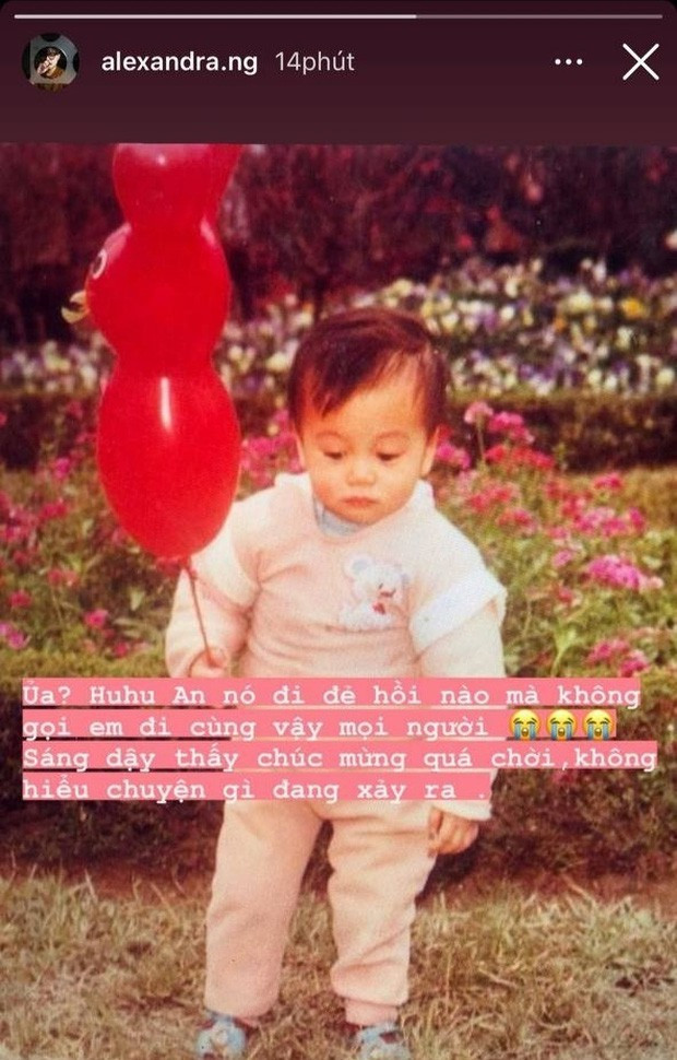 Những tưởng An Nguy đã hạ sinh nên nhiều người vào nổ inbox chúc mừng Alex, trước sự việc này, Alex đã phải đăng đàn giải thích. Anh chia sẻ trên trang cá nhân: "Ủa? Huhu An nó đi đẻ hồi nào mà không gọi em đi cùng vậy mọi người. Sáng dậy thấy chúc mừng quá trời, không hiểu chuyện gì đang xảy ra."